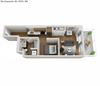 543 square foot urban 1 bedroom